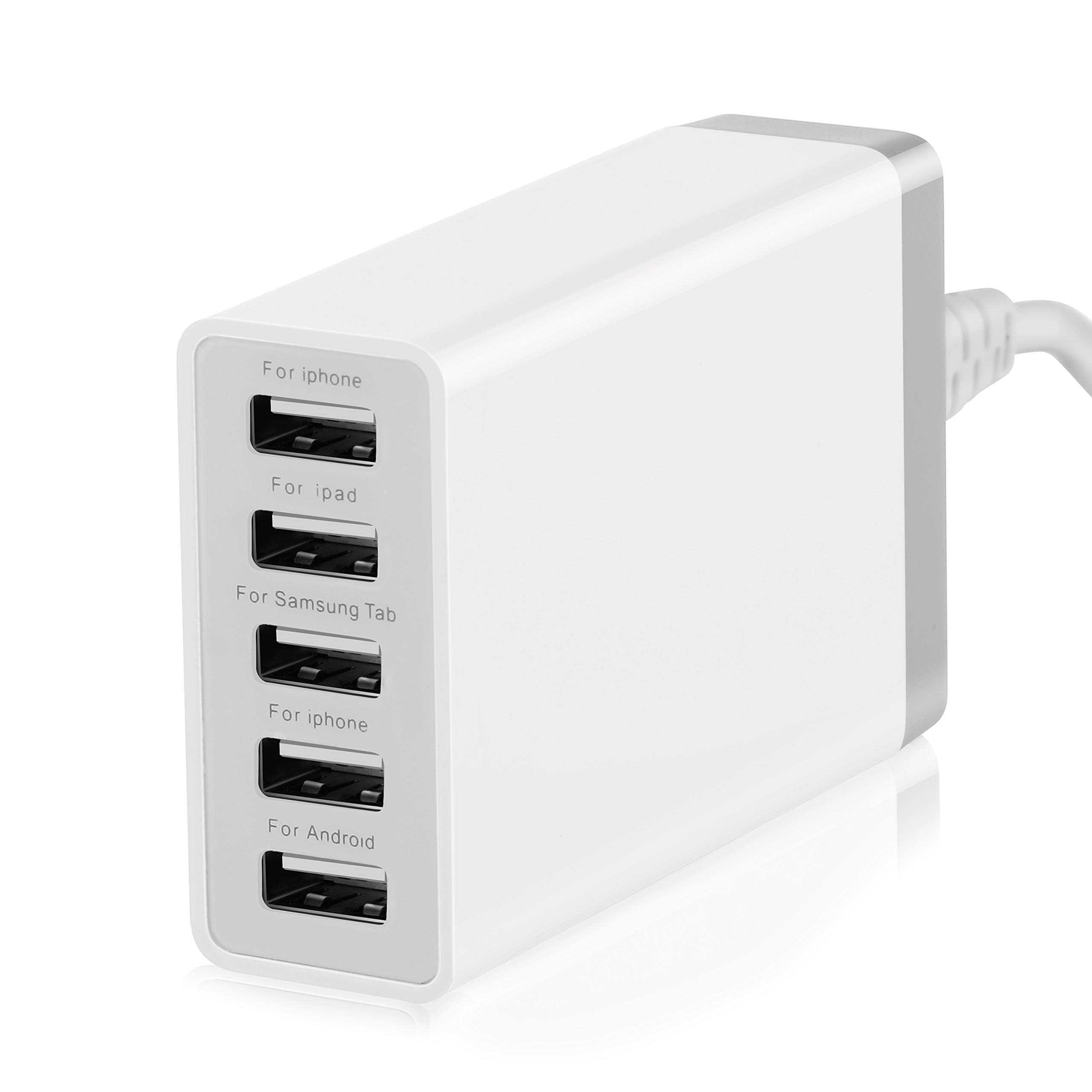 Amazon.com: Desktop 5 Port USB Wall Charger 40W 8A, USB Hub